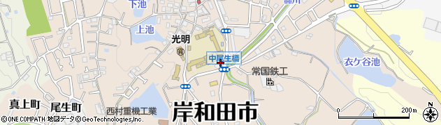 大阪府岸和田市尾生町542周辺の地図