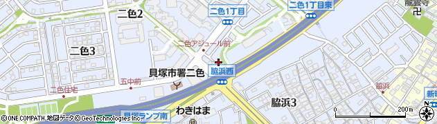 ファミリーマート貝塚二色店周辺の地図