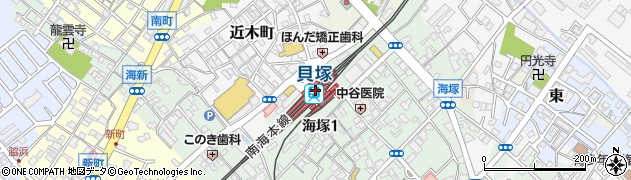 てこや貝塚駅店周辺の地図