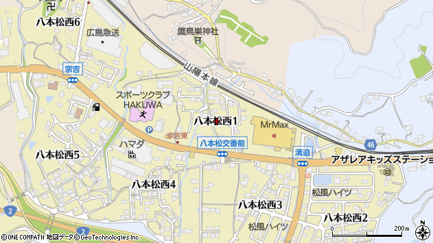 〒739-0147 広島県東広島市八本松西の地図