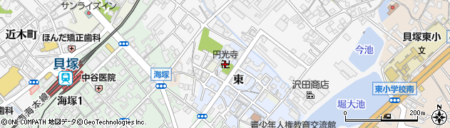 大阪府貝塚市東10-1周辺の地図