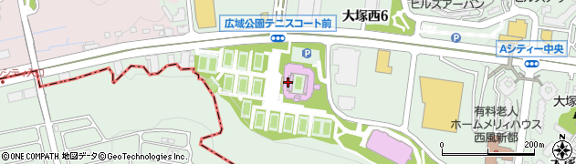 広島市役所広島広域公園エディオンスタジアム　広島テニスコート予約専用周辺の地図