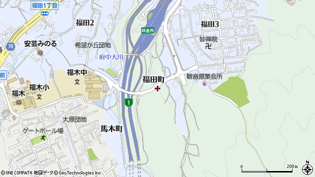 〒732-0036 広島県広島市東区福田町の地図
