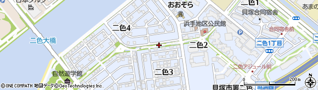 大阪府貝塚市二色周辺の地図