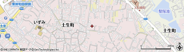 大阪府岸和田市土生町周辺の地図