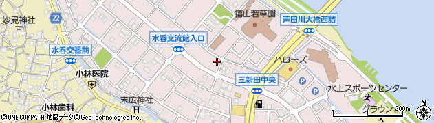 広島県福山市水呑町三新田周辺の地図