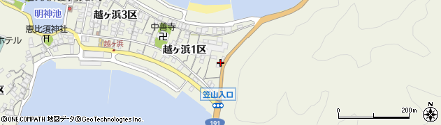 山口県萩市椿東越ヶ浜１区周辺の地図