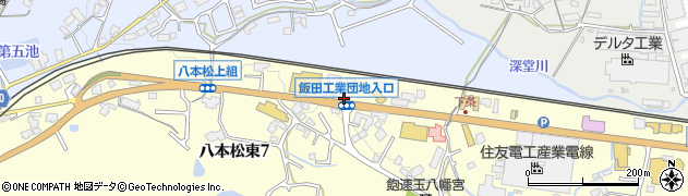飯田工業団地入口周辺の地図