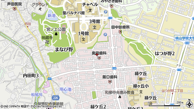 〒594-1155 大阪府和泉市緑ケ丘の地図