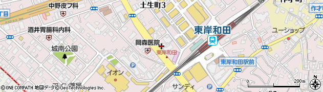 デフィー東岸和田店周辺の地図