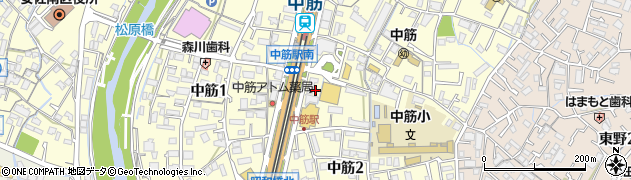 八剣伝 中筋店周辺の地図