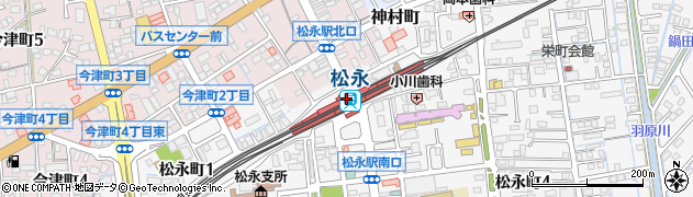 松永駅周辺の地図