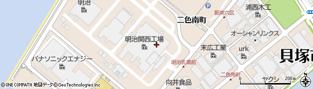 大阪府貝塚市二色南町周辺の地図