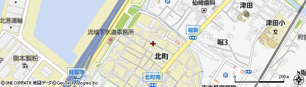 大阪府貝塚市北町周辺の地図