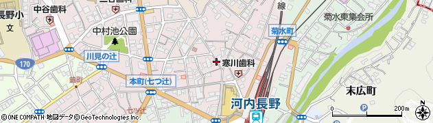 大阪府河内長野市本町周辺の地図