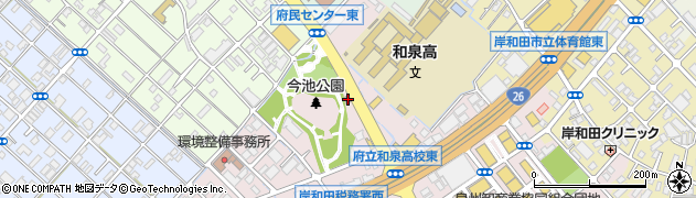 岸和田上町郵便局周辺の地図