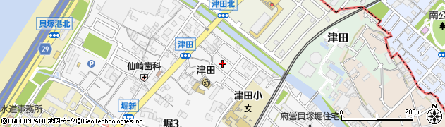 大阪府貝塚市津田南町周辺の地図