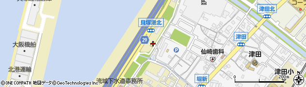 ファミリーマート貝塚港北店周辺の地図