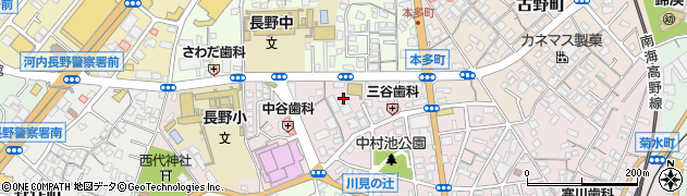大阪府河内長野市西代町周辺の地図