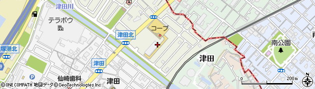 大阪いずみ市民生協　コープ貝塚周辺の地図