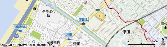 津田北周辺の地図