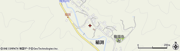 奈良県明日香村（高市郡）稲渕周辺の地図