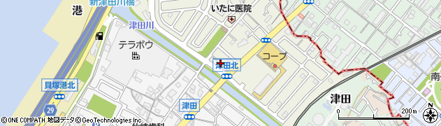 大阪府貝塚市津田北町2周辺の地図