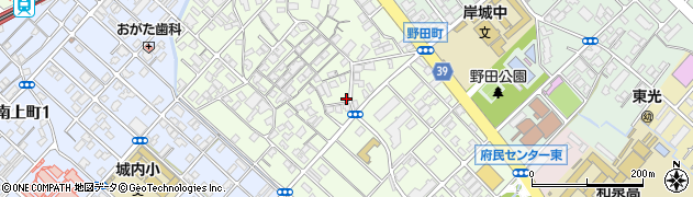 大阪府岸和田市上町周辺の地図