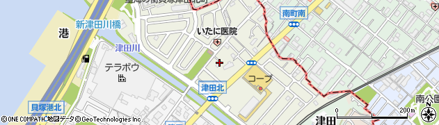 大阪府貝塚市津田北町3周辺の地図