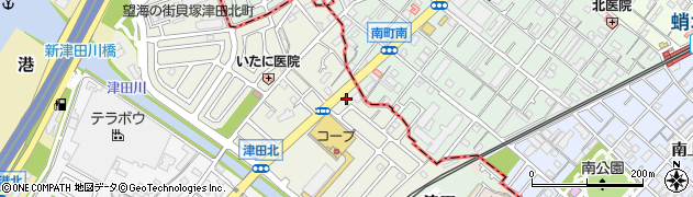 大阪府貝塚市津田北町1周辺の地図