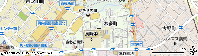 大阪府河内長野市本多町周辺の地図
