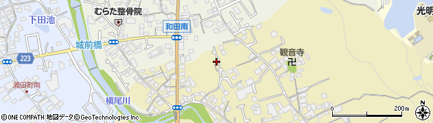 大阪府和泉市三林町56周辺の地図