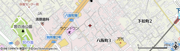 大阪府岸和田市八阪町周辺の地図