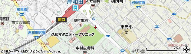 だんぢり屋製菓株式会社　南海岸和田駅前店周辺の地図