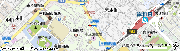 ローソンストア１００岸和田岸城町店周辺の地図