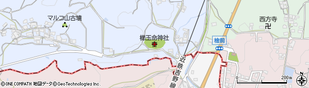 櫛玉命神社周辺の地図