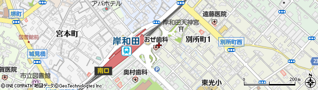 岸和田市市営　岸和田駅４号自転車等駐車場周辺の地図