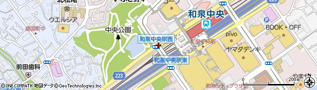 和泉中央駅西周辺の地図