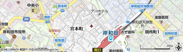 大阪府岸和田市宮本町12周辺の地図