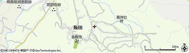 奈良県高市郡明日香村阪田周辺の地図