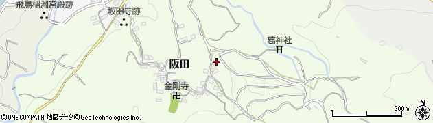 奈良県明日香村（高市郡）阪田周辺の地図