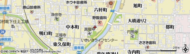 奈良県御所市本町周辺の地図