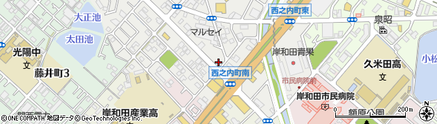 岸和田西之内食堂周辺の地図