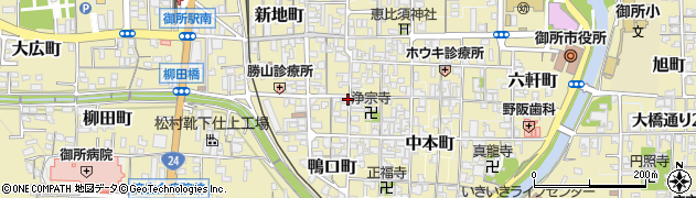 奈良県御所市西町周辺の地図