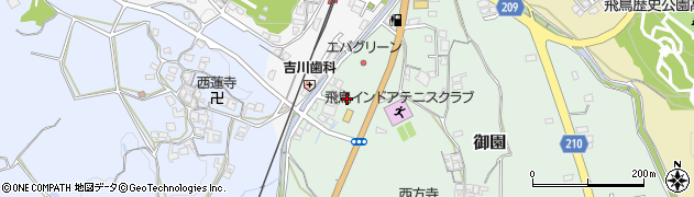 奈良県高市郡明日香村御園72周辺の地図