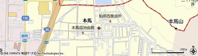 奈良県御所市本馬周辺の地図