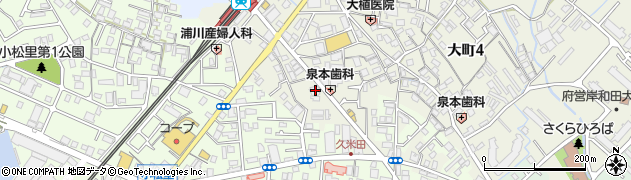 池田泉州銀行久米田支店周辺の地図