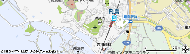 奈良県明日香村（高市郡）越周辺の地図