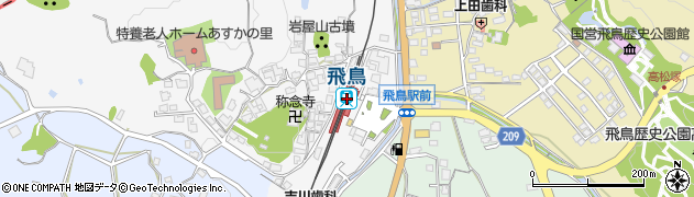 奈良県高市郡明日香村周辺の地図