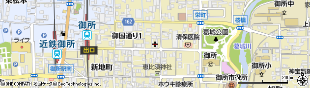 奈良県御所市ＪＲ御所駅前通り周辺の地図